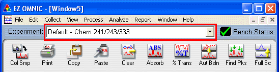 Selecting the default experiment