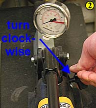 2. Check that the pressure-release knob is closed (clockwise, finger-tight only).
