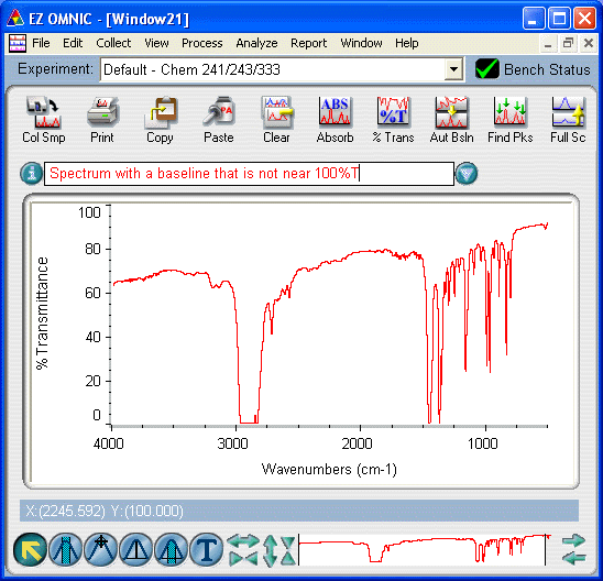 An example of a spectrum that has a baseline far