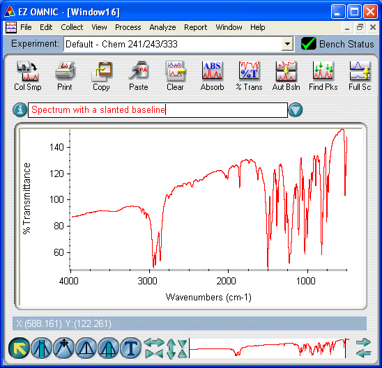 An example of a spectrum that shows a slanted baseline