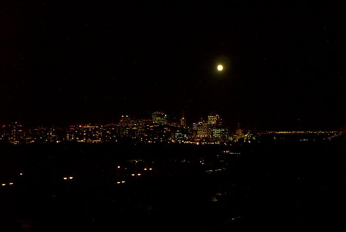 View from the lab window at night