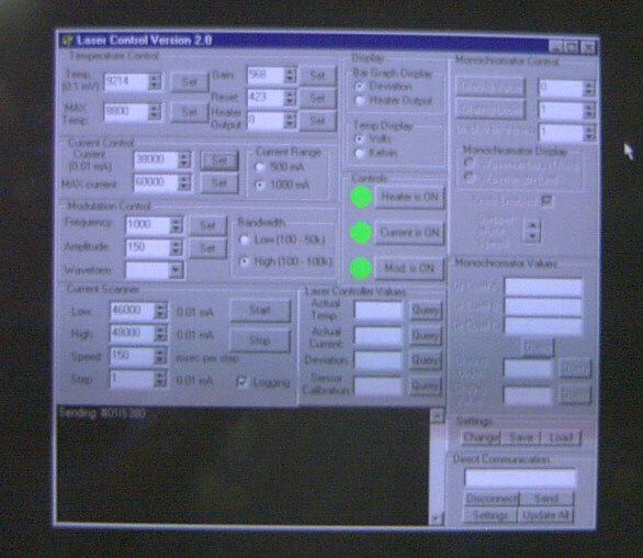 Schreenshot: Laser controller